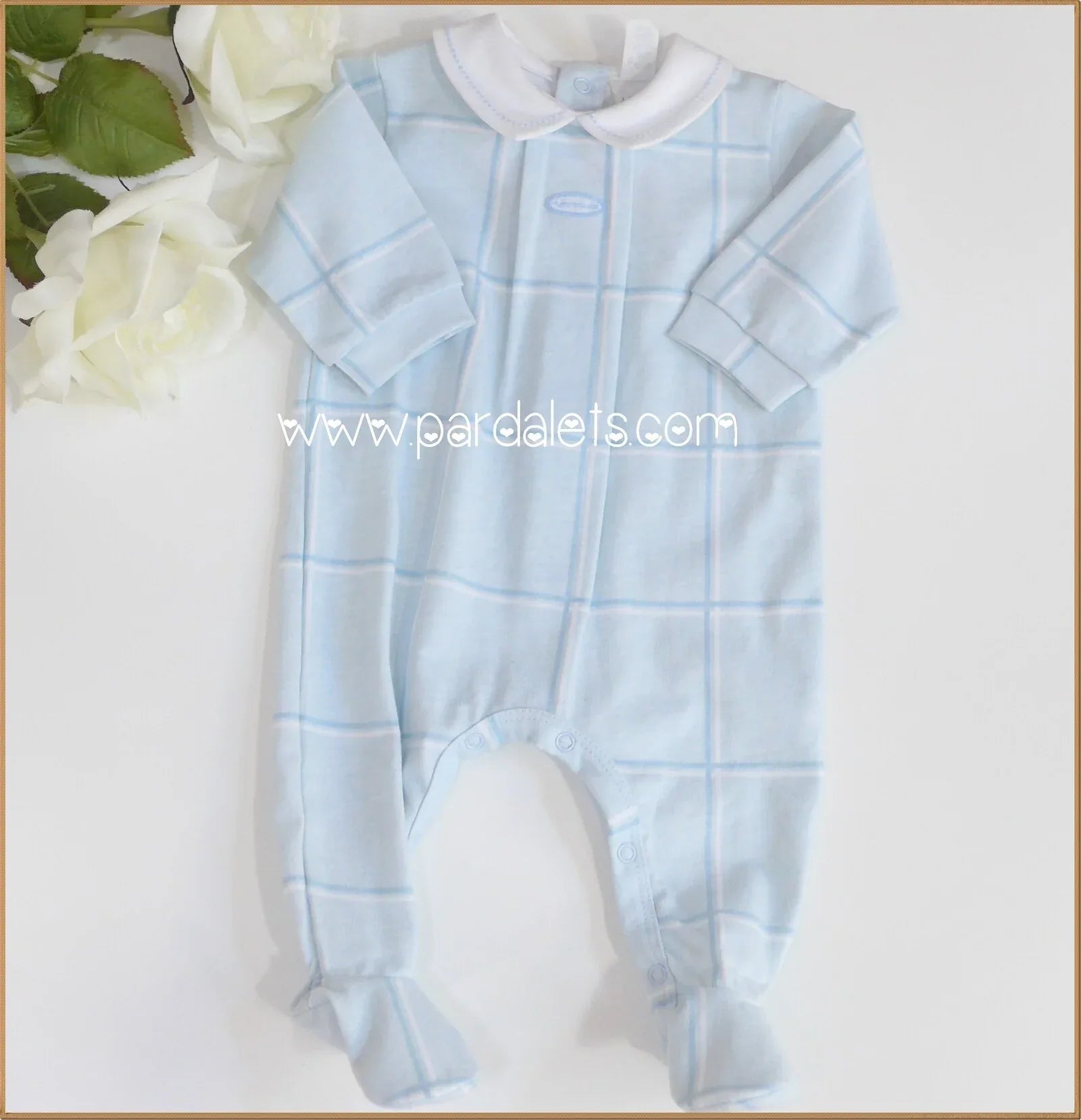 Pelele algodon rayas azules y blancas - PARDALETS