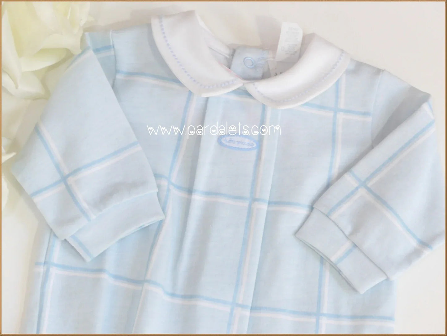 Pelele algodon rayas azules y blancas - PARDALETS