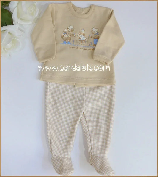 Jubon y polaina tostado y vichy - PARDALETS
