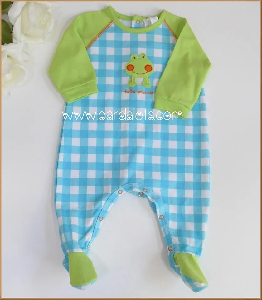 Pelele cuadros turquesa y verde - PARDALETS