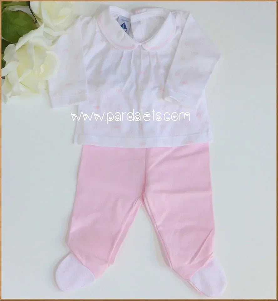 Jubon y polaina con barquitos rosas - PARDALETS