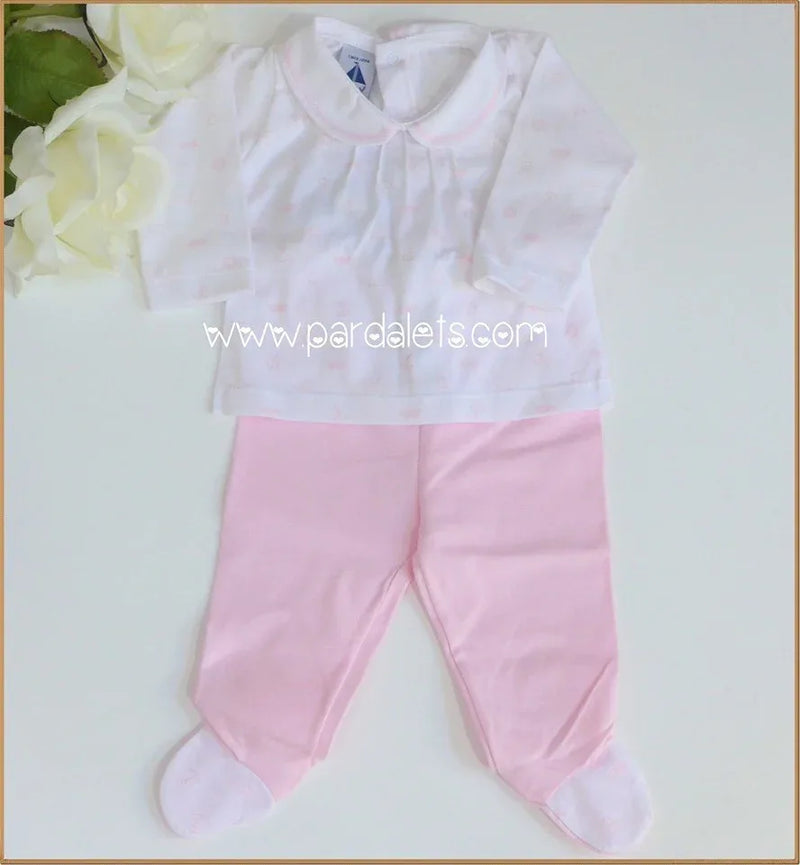 Jubon y polaina con barquitos rosas - PARDALETS
