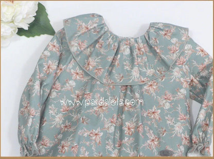 Conjunto blusa flores verde y bombacho verde - PARDALETS