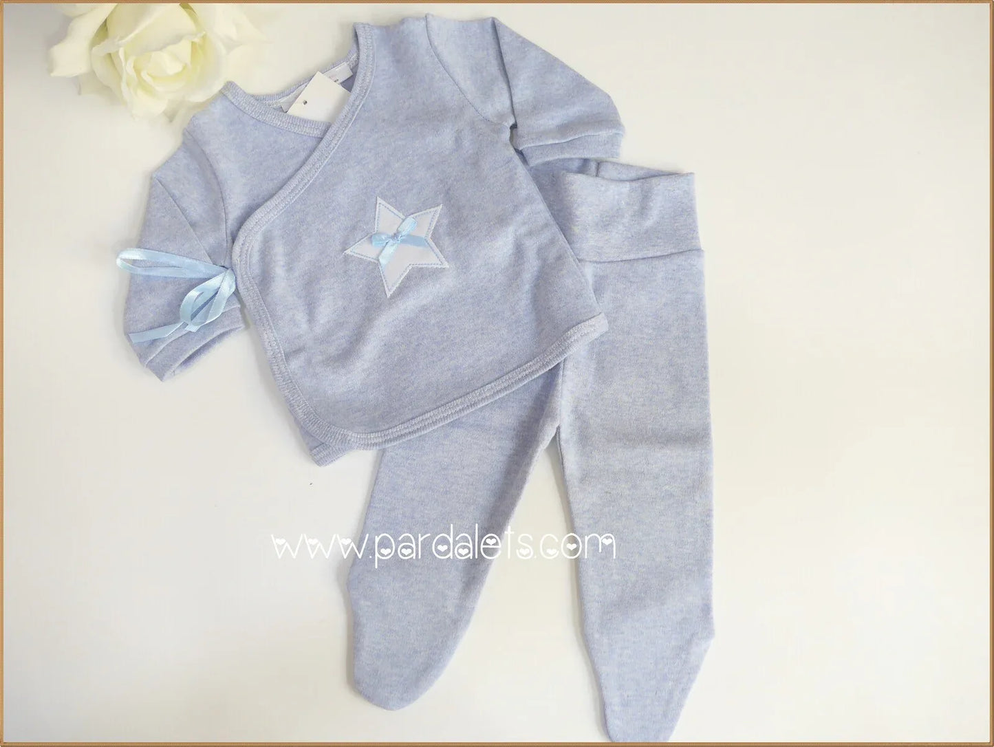 Conjunto jubon y polaina azul jeans afelpado - PARDALETS