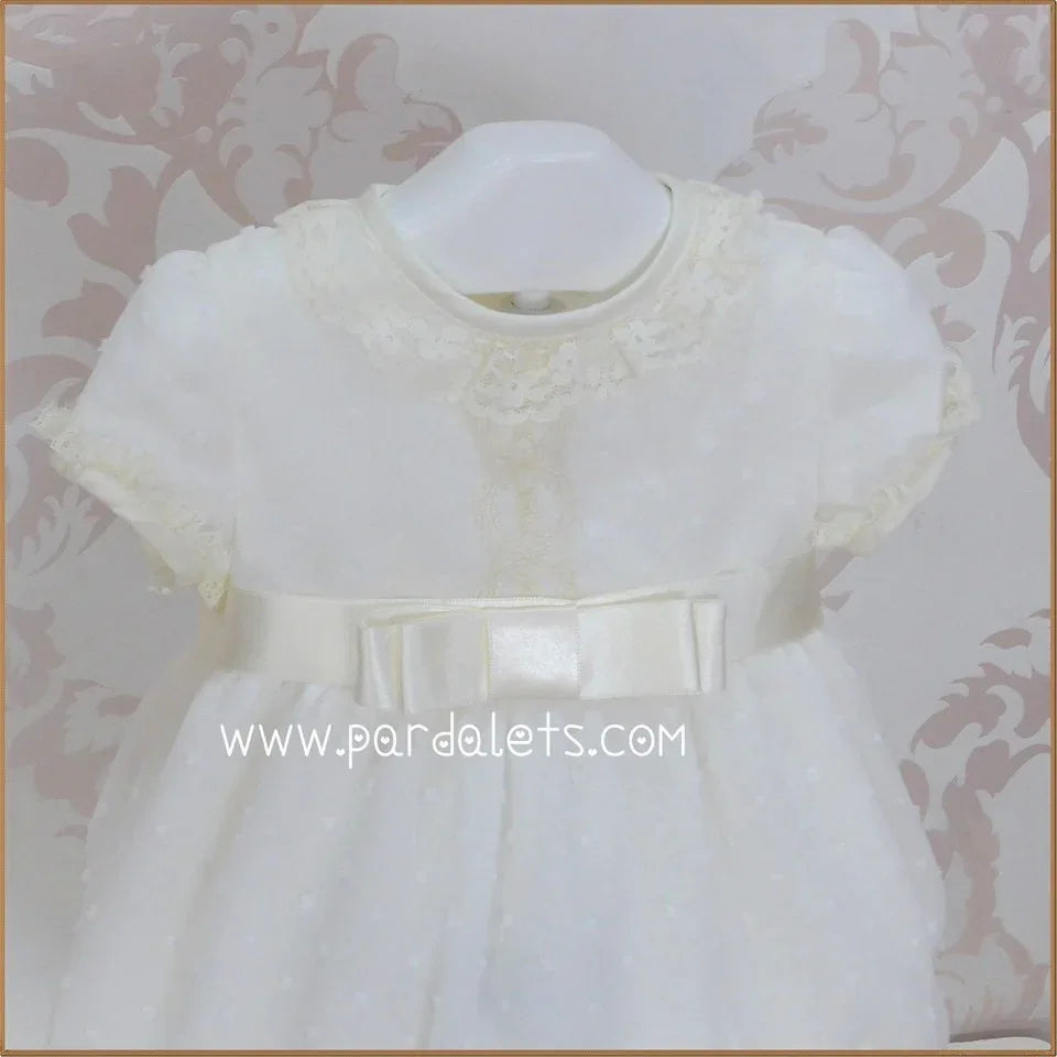 Pelele plumeti beig con puntillas y capota - PARDALETS