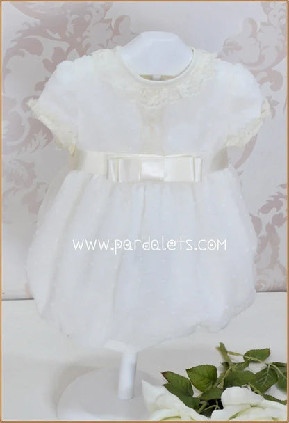 Pelele plumeti beig con puntillas y capota - PARDALETS