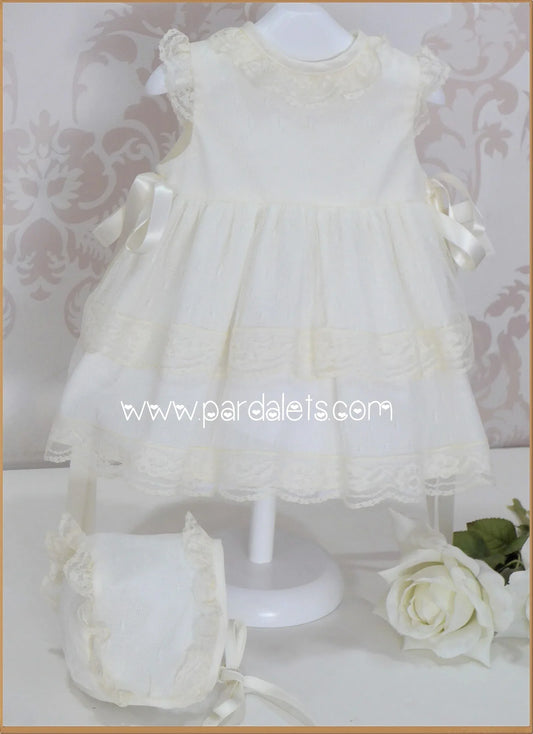 Vestido de tul beig con capota - PARDALETS