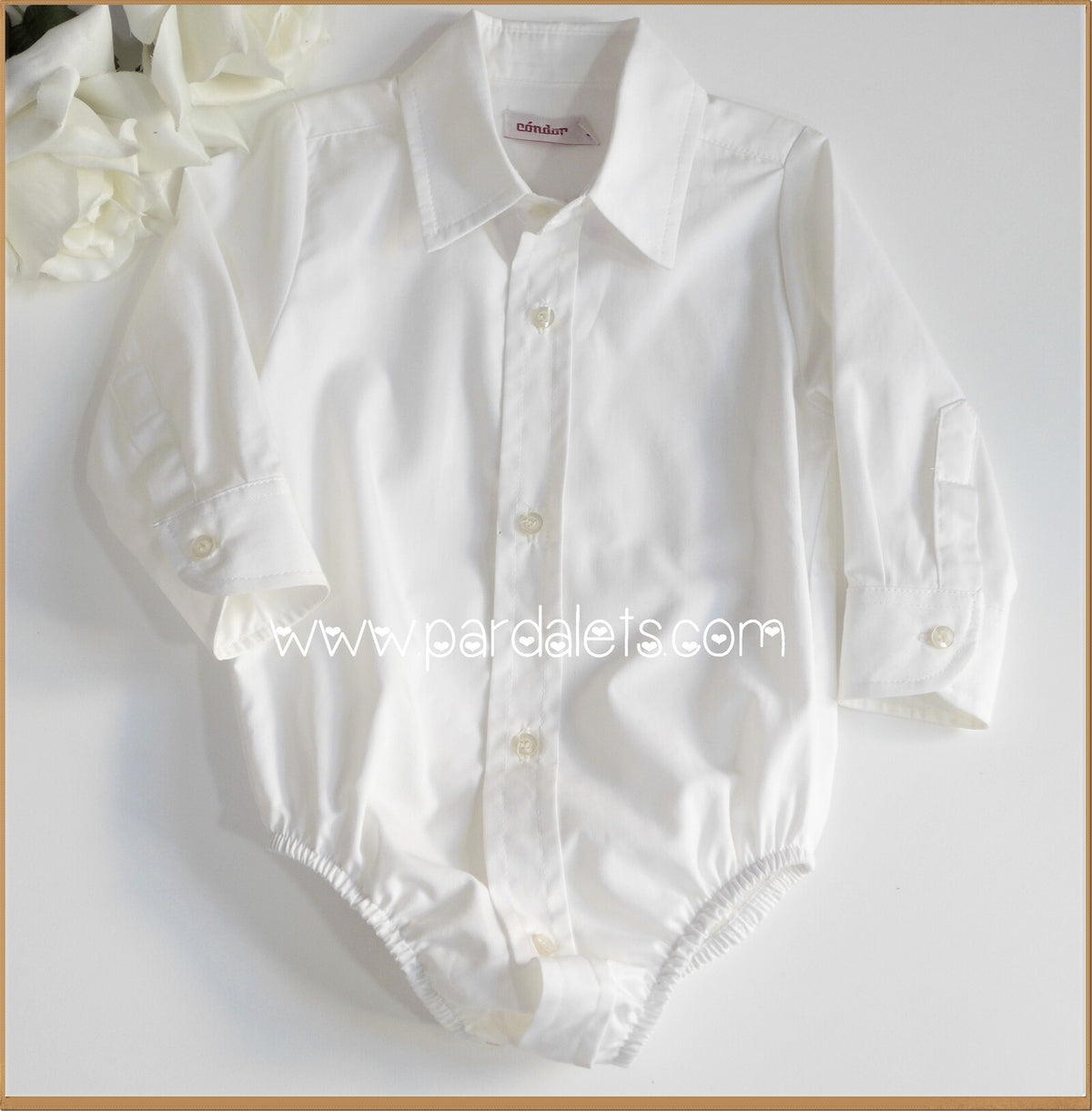 Camisa body blanca cuello camisero