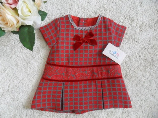 VESTIDO CUADROS CON LAZO DE TERCIOPELO - PARDALETS