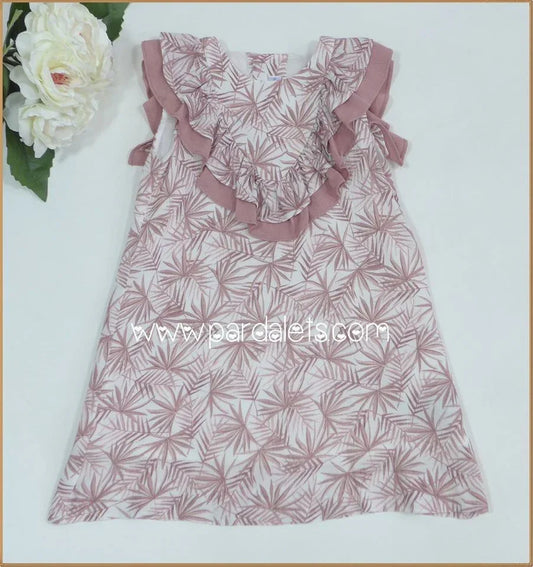Vestido flores rosas empolvado - PARDALETS