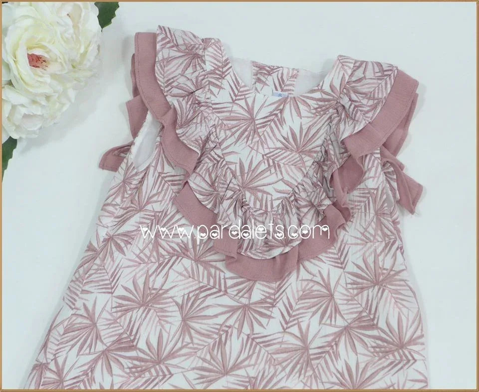 Vestido flores rosas empolvado - PARDALETS