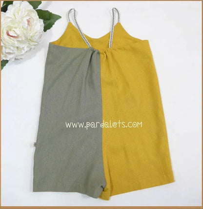 Mono tirantes bicolor mostaza y caki - PARDALETS