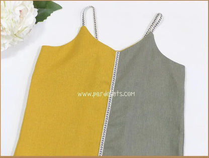 Mono tirantes bicolor mostaza y caki - PARDALETS