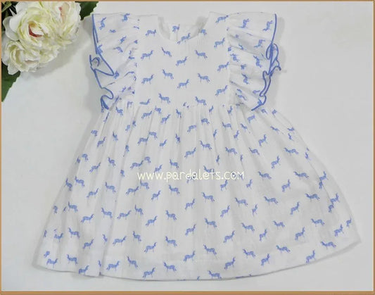 Vestido bambula cebras azules - PARDALETS