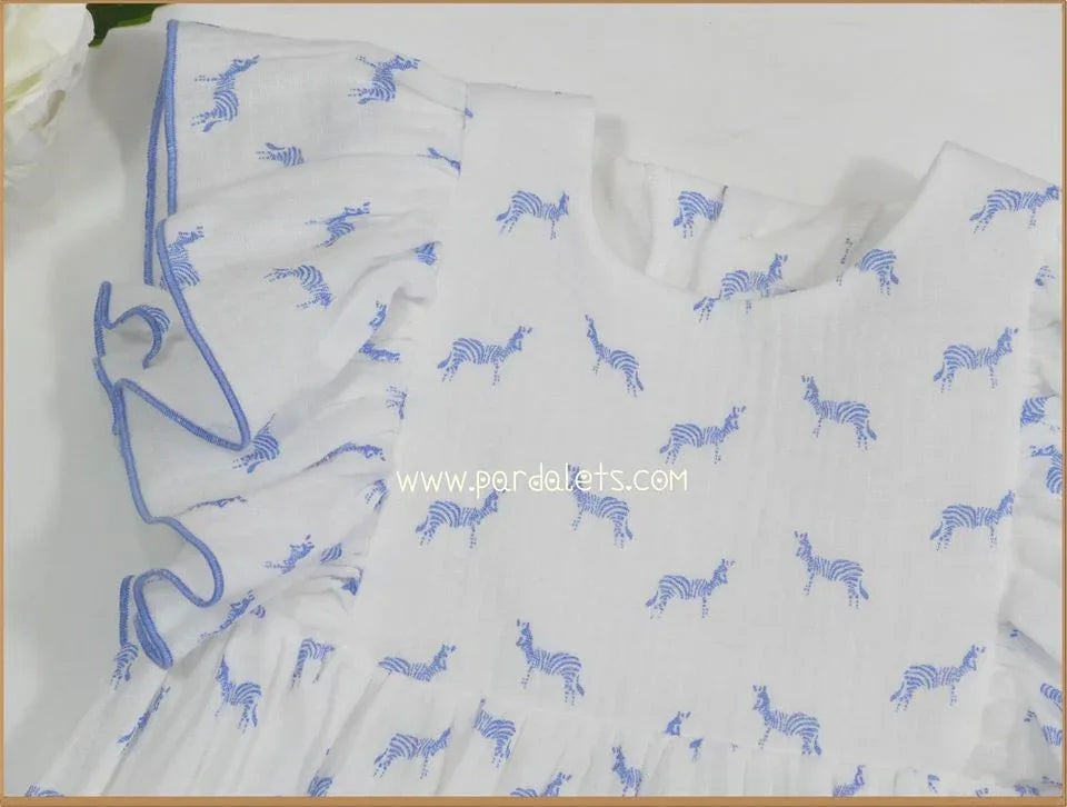 Vestido bambula cebras azules - PARDALETS