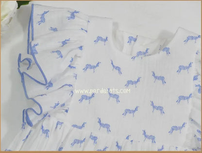 Vestido bambula cebras azules - PARDALETS