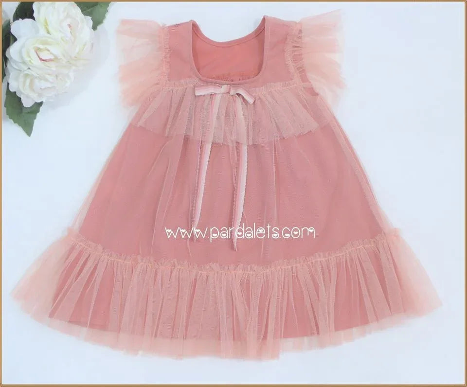 Vestido tul melocoton "Crab" - PARDALETS