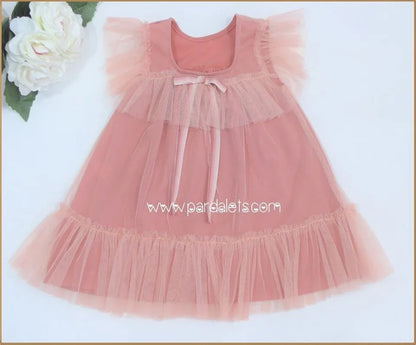 Vestido tul melocoton "Crab" - PARDALETS