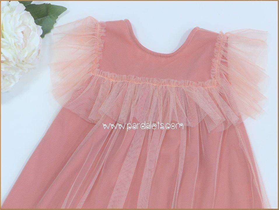 Vestido tul melocoton "Crab" - PARDALETS