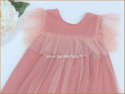 Vestido tul melocoton "Crab" - PARDALETS