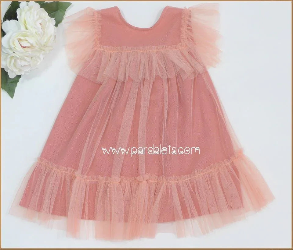 Vestido tul melocoton "Crab" - PARDALETS