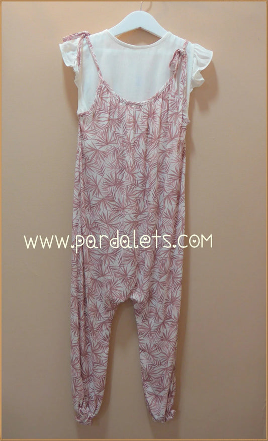 Mono flores rosas con blusa unida - PARDALETS