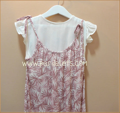 Mono flores rosas con blusa unida - PARDALETS