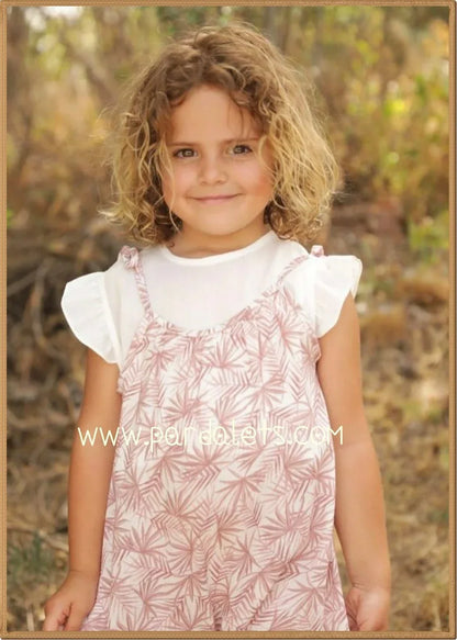 Mono flores rosas con blusa unida - PARDALETS