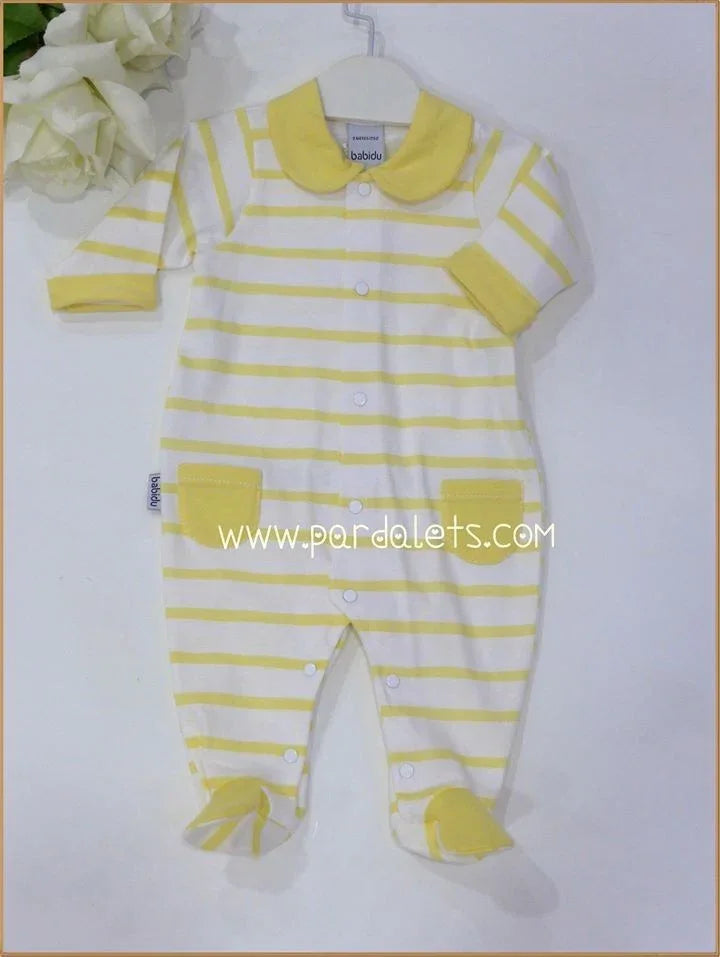 Pelele algodon rayas amarillas - PARDALETS