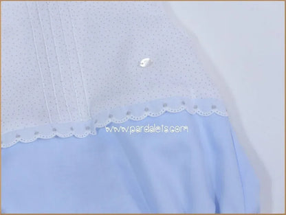 Pelele azul y topitos grises "Paula" - PARDALETS