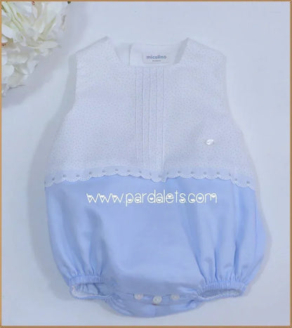 Pelele azul y topitos grises "Paula" - PARDALETS