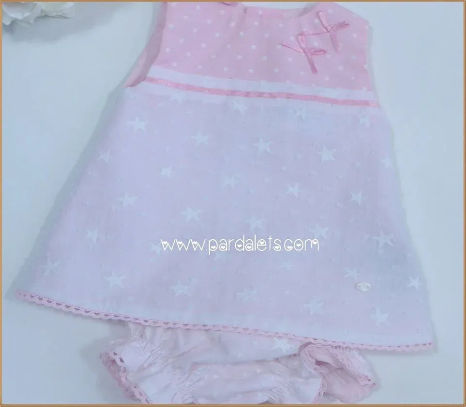 Jesusito rosa estrellas con capota "Noa" - PARDALETS