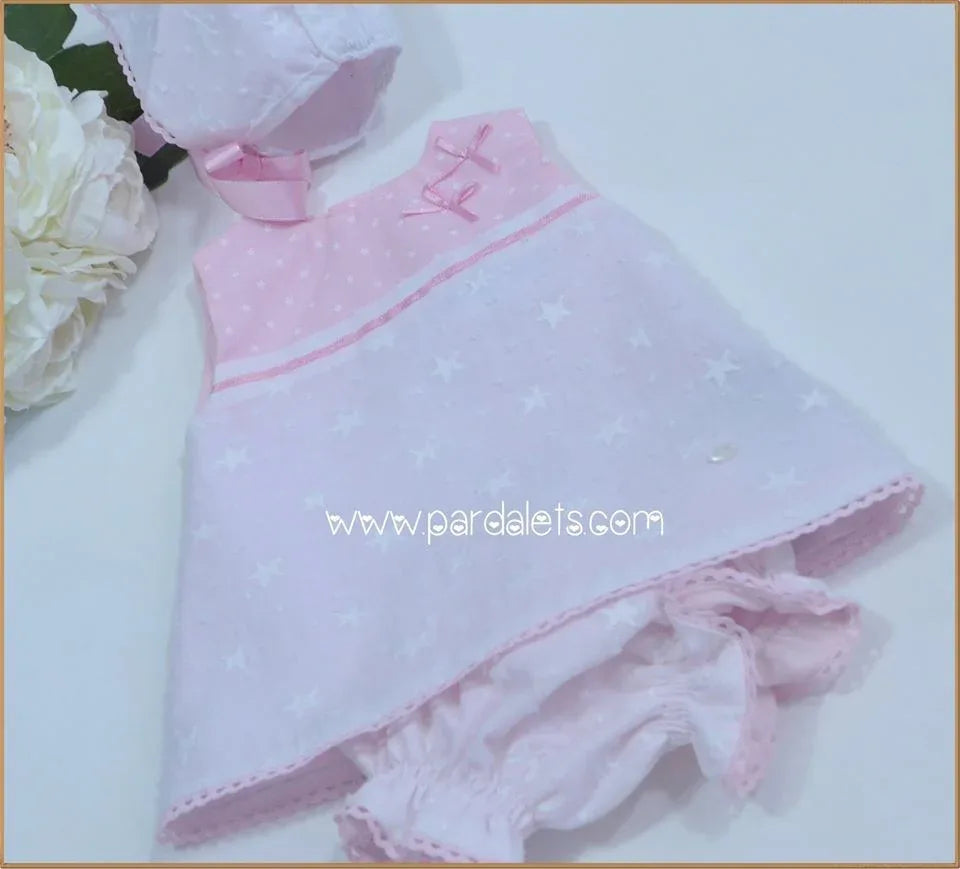Jesusito rosa estrellas con capota "Noa" - PARDALETS