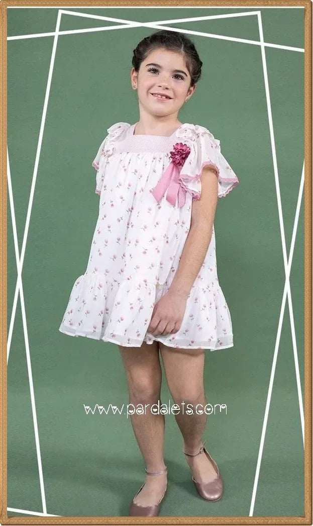 Vestido gasa florecitas buganvilla "Murillo" - PARDALETS