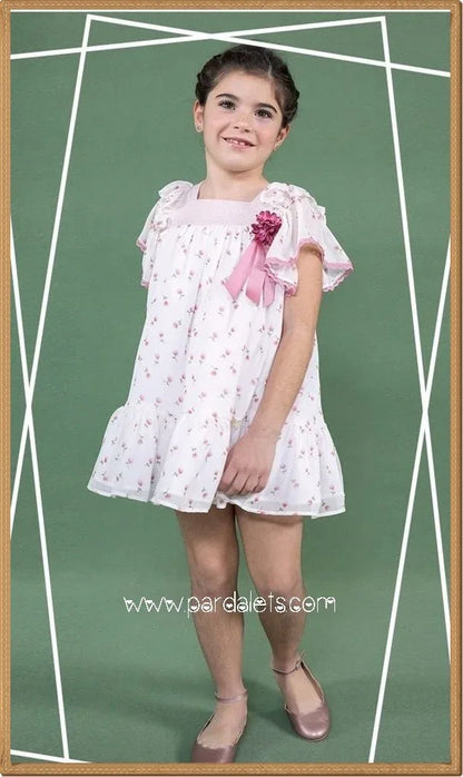 Vestido gasa florecitas buganvilla "Murillo" - PARDALETS