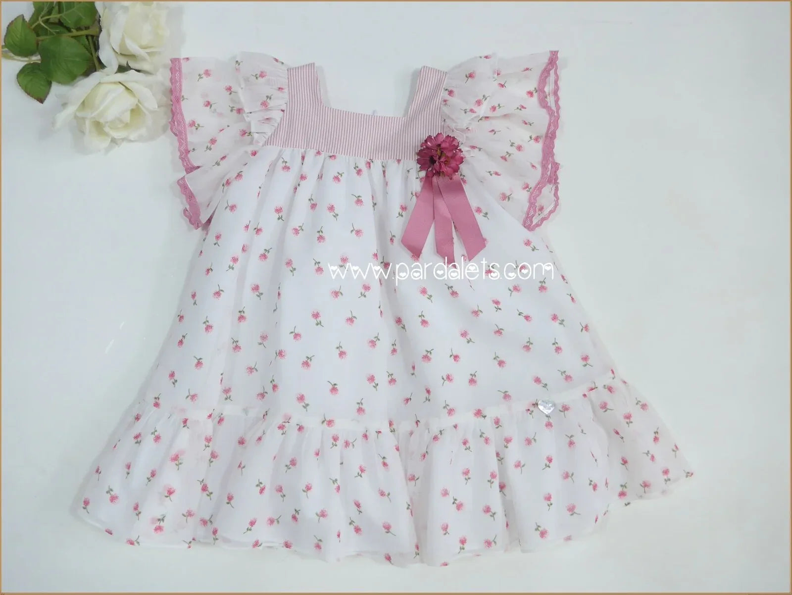 Vestido gasa florecitas buganvilla "Murillo" - PARDALETS