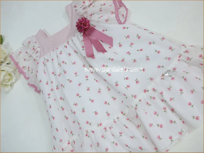 Vestido gasa florecitas buganvilla "Murillo" - PARDALETS