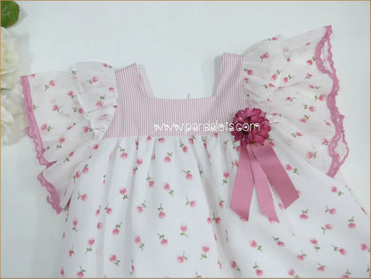Vestido gasa florecitas buganvilla "Murillo" - PARDALETS