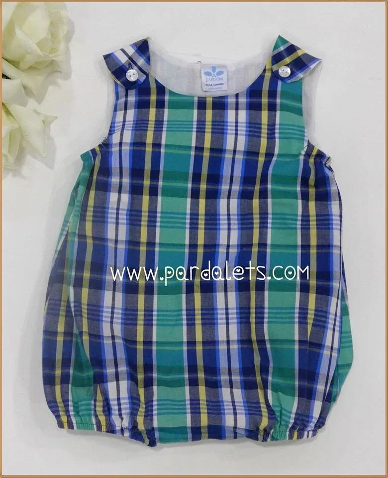 Pelele cuadros verdes y azules - PARDALETS