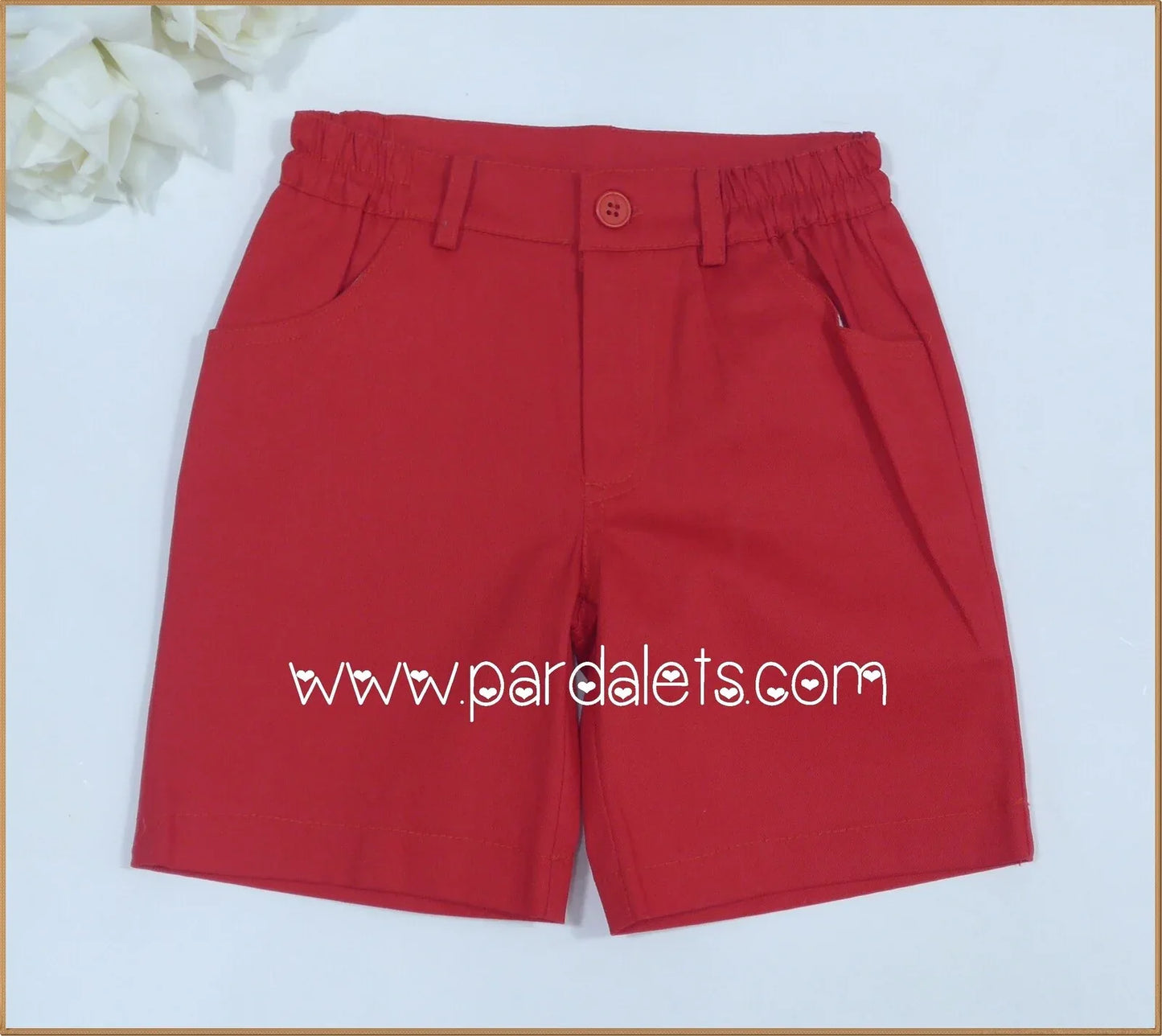 Short rojo con bolsillos traseros - PARDALETS