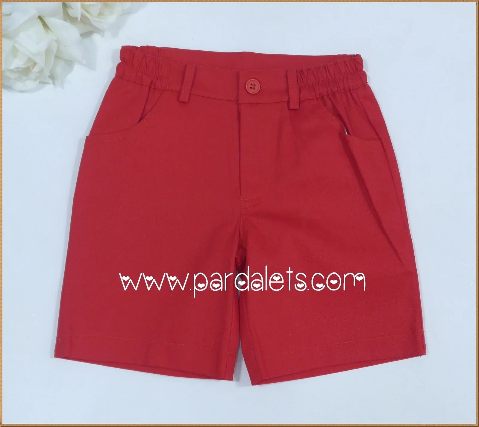 Short rojo con bolsillos traseros - PARDALETS