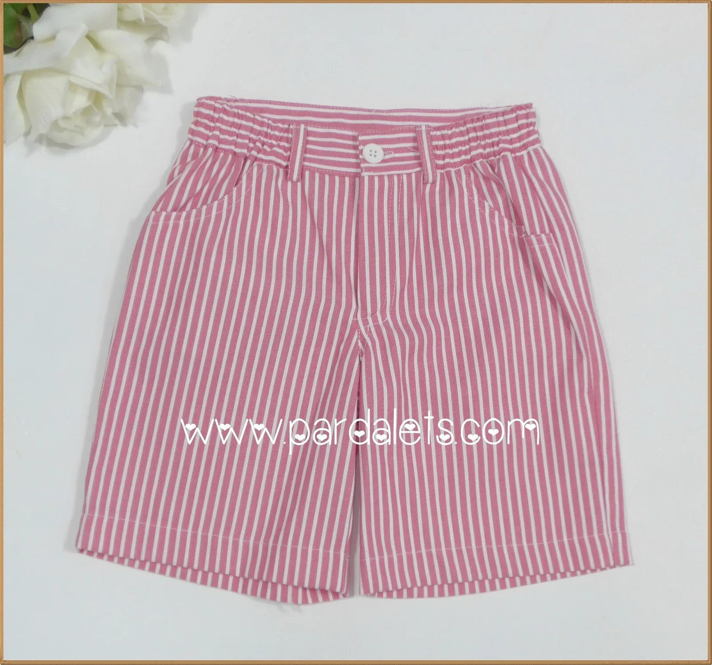 Short rojo rayas blancas - PARDALETS