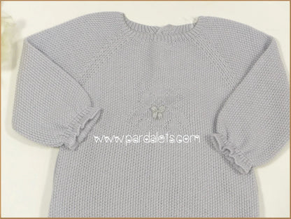 Jubon y polaina gris con osito - PARDALETS