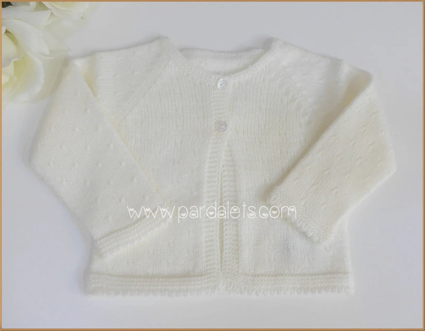 Chaqueta larga lana beig con ochos - PARDALETS