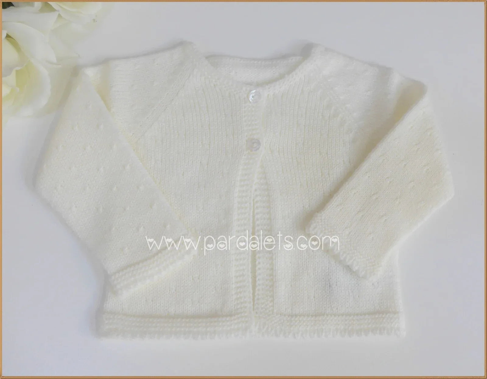 Chaqueta larga lana beig con ochos - PARDALETS