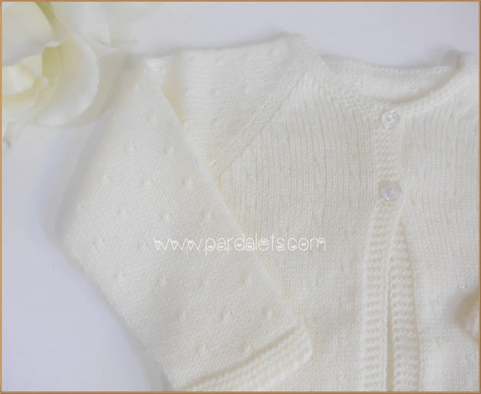 Chaqueta larga lana beig con ochos - PARDALETS