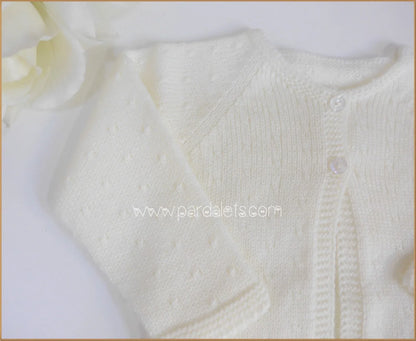 Chaqueta larga lana beig con ochos - PARDALETS