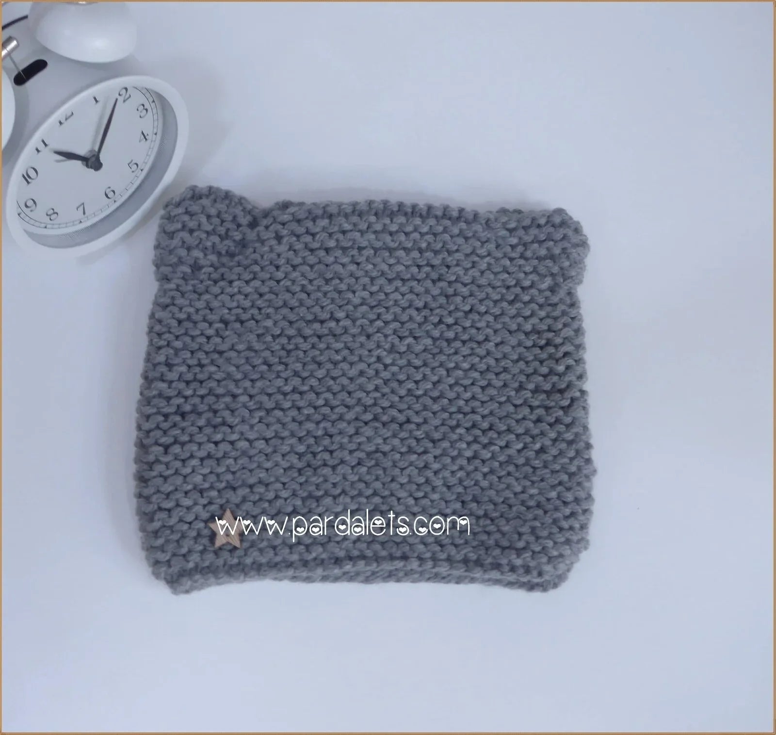 Gorro lana merino gris modelo orejitas - PARDALETS