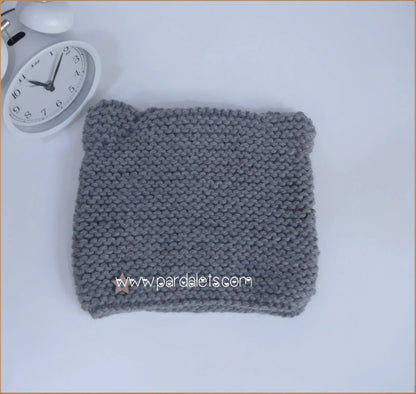 Gorro lana merino gris modelo orejitas - PARDALETS