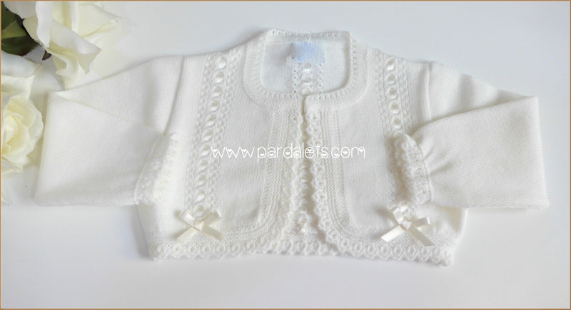 Chaqueta lana beig con pasacintas beig